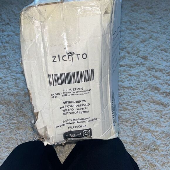 NIB Beautiful Christmas Tree Collar - Authentic 28" Cotton Rope Tree Collar Crea - Picture 3 of 10